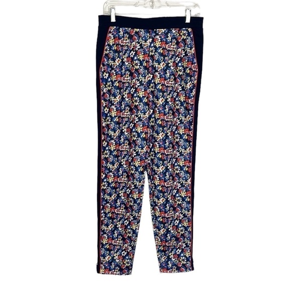 Rag & Bone Floral Printed Track Pant Women's S Navy Multi Ankle Zip Pockets - Picture 2 of 15